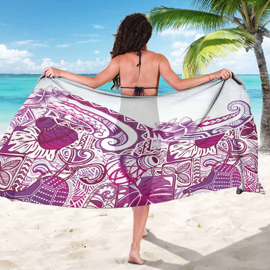 Aloha Hawaii Tapa Sarong Vibrant Fuchsia Hawaiian Ipu - Polynesian Pride