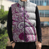 Aloha Hawaii Tapa Sleeveless Puffer Jacket Vibrant Fuchsia Hawaiian Ipu - Polynesian Pride