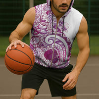 Aloha Hawaii Tapa Sleeveless Zip Hoodie Vibrant Fuchsia Hawaiian Ipu - Polynesian Pride