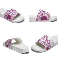 Aloha Hawaii Tapa Slide Sandals Vibrant Fuchsia Hawaiian Ipu - Polynesian Pride