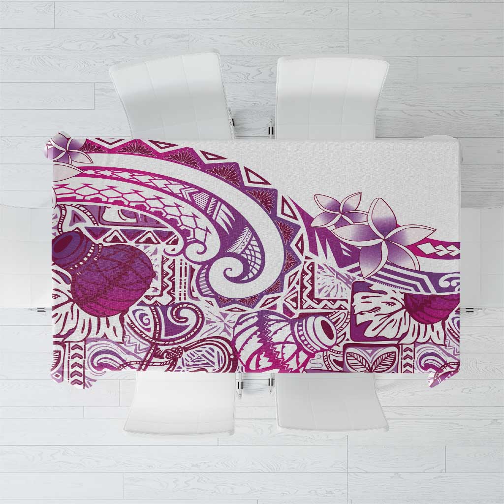 Aloha Hawaii Tapa Tablecloth Vibrant Fuchsia Hawaiian Ipu - Polynesian Pride