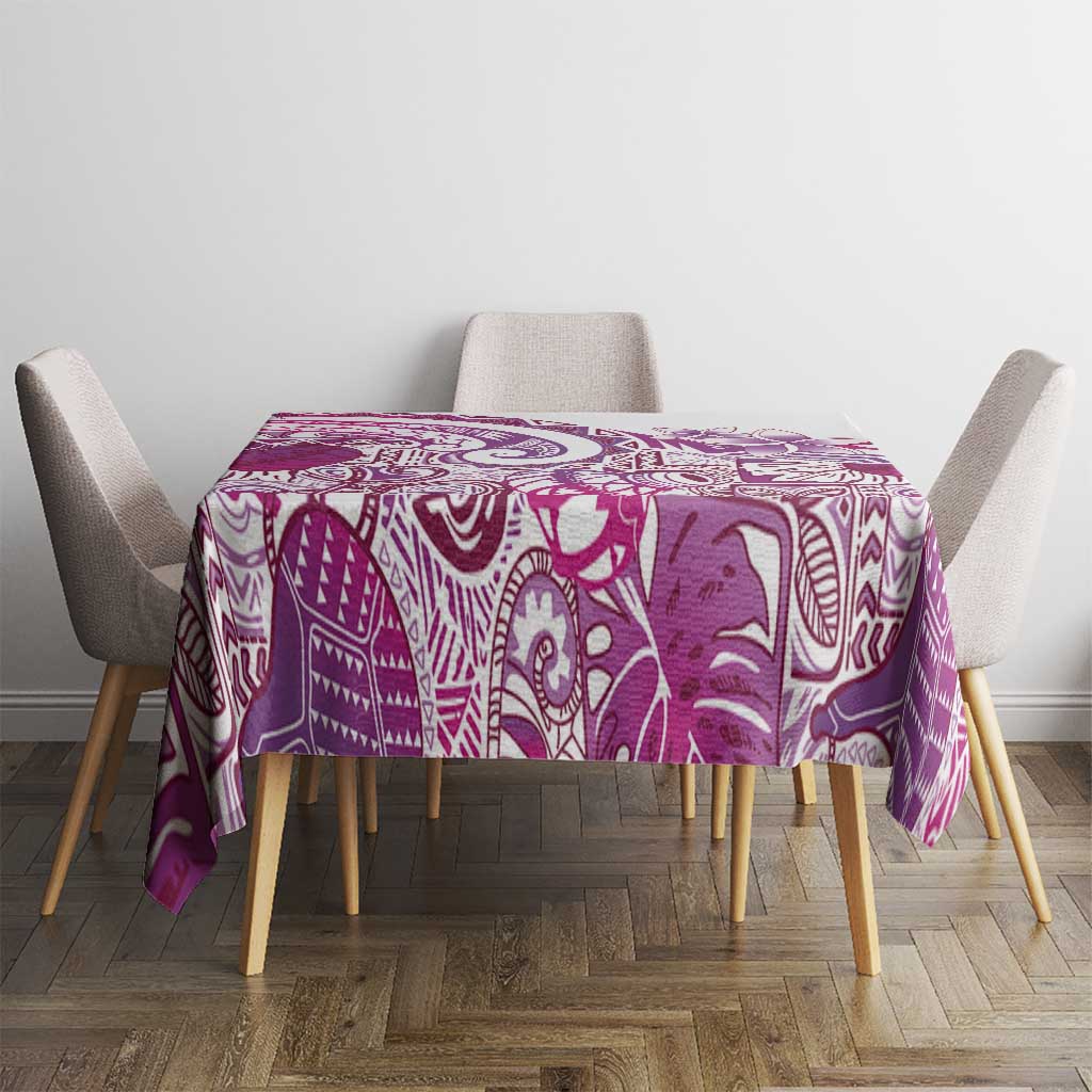 Aloha Hawaii Tapa Tablecloth Vibrant Fuchsia Hawaiian Ipu - Polynesian Pride