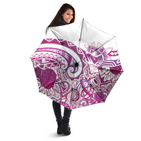 Aloha Hawaii Tapa Umbrella Vibrant Fuchsia Hawaiian Ipu - Polynesian Pride