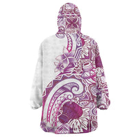 Aloha Hawaii Tapa Wearable Blanket Hoodie Vibrant Fuchsia Hawaiian Ipu - Polynesian Pride