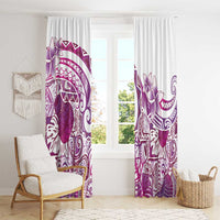 Aloha Hawaii Tapa Window Curtain Vibrant Fuchsia Hawaiian Ipu - Polynesian Pride