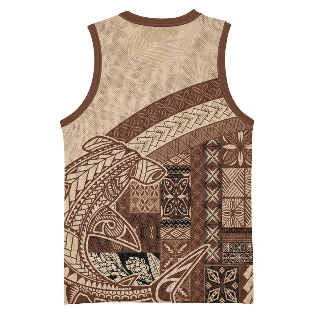 Samoa Mamanu Siapo Mocha Basketball Jersey Tatau Malie