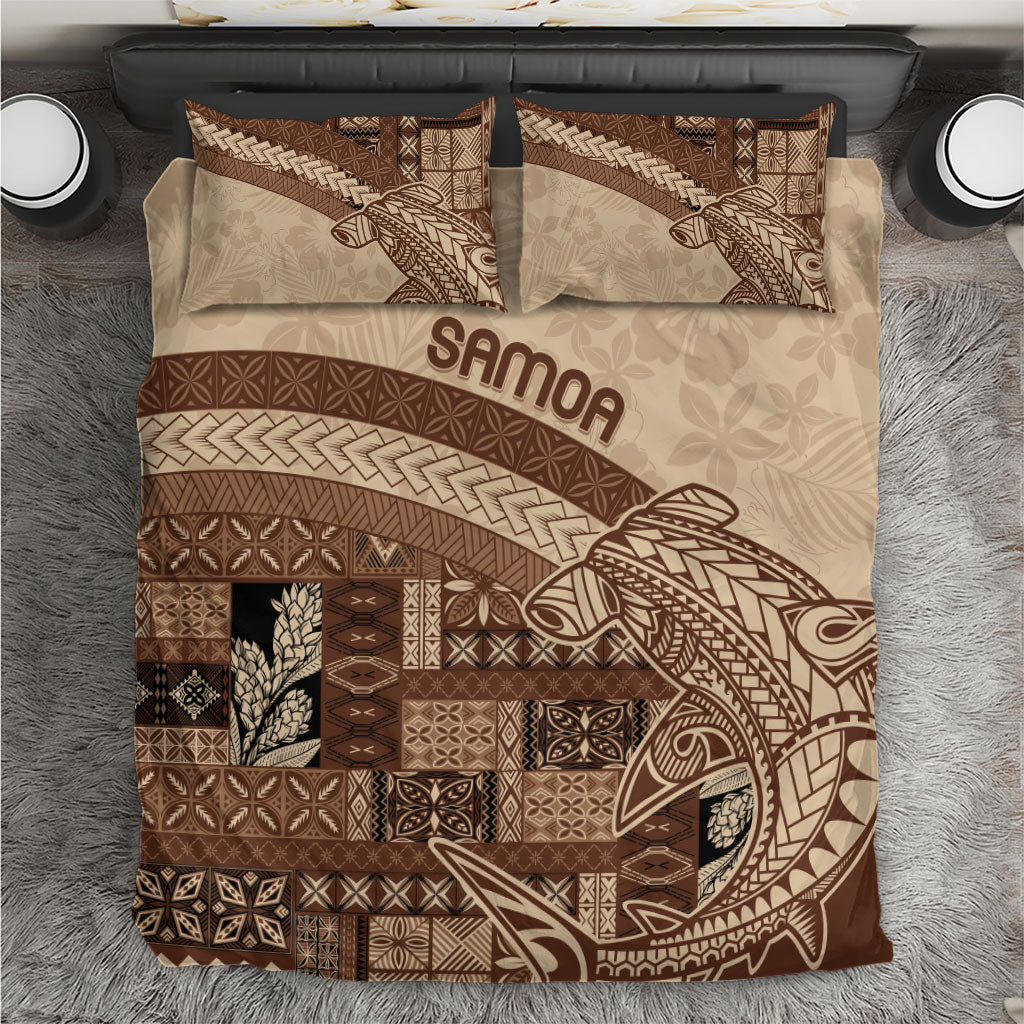 Samoa Mamanu Siapo Mocha Bedding Set Tatau Malie LT7 Beige - Polynesian Pride