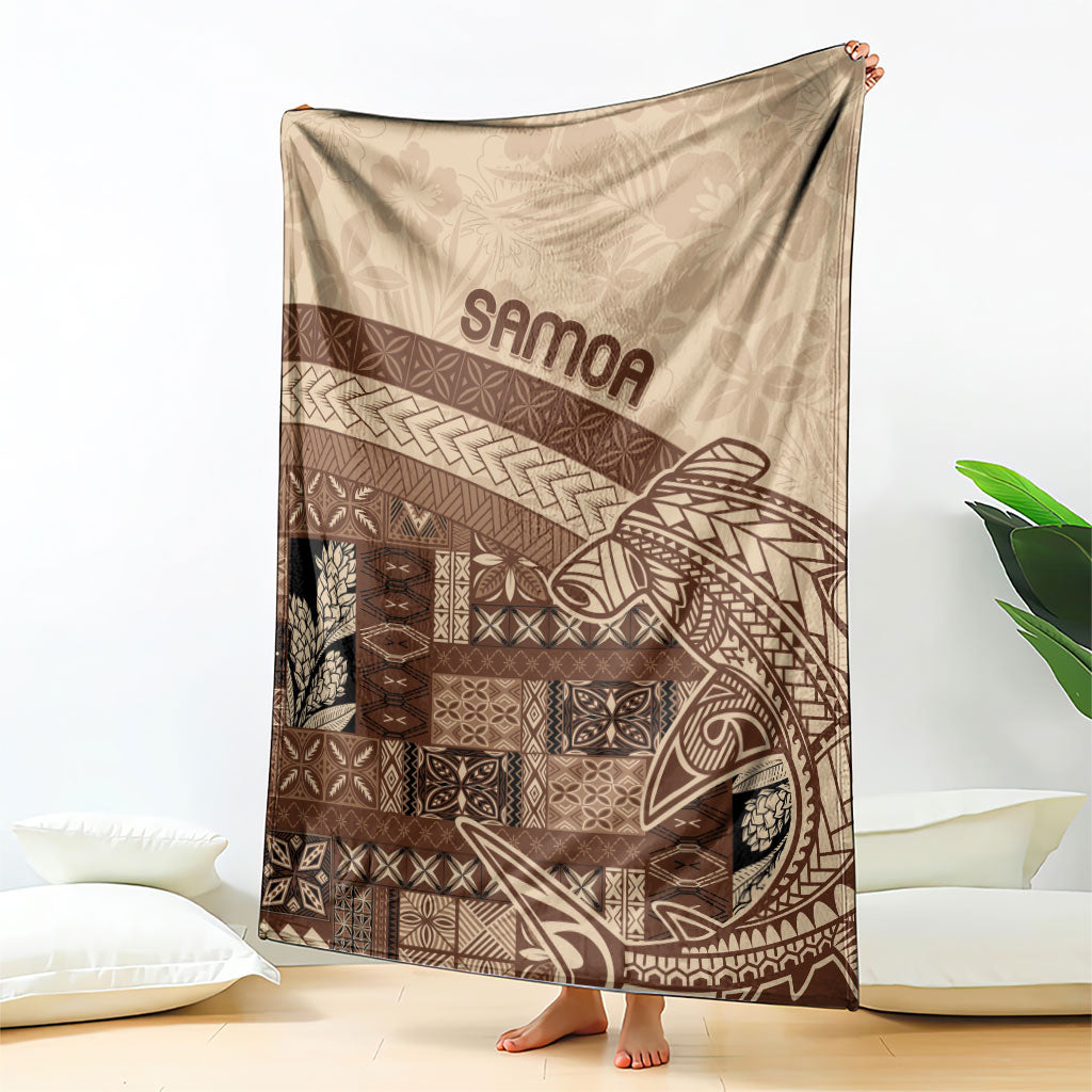 Samoa Mamanu Siapo Mocha Blanket Tatau Malie