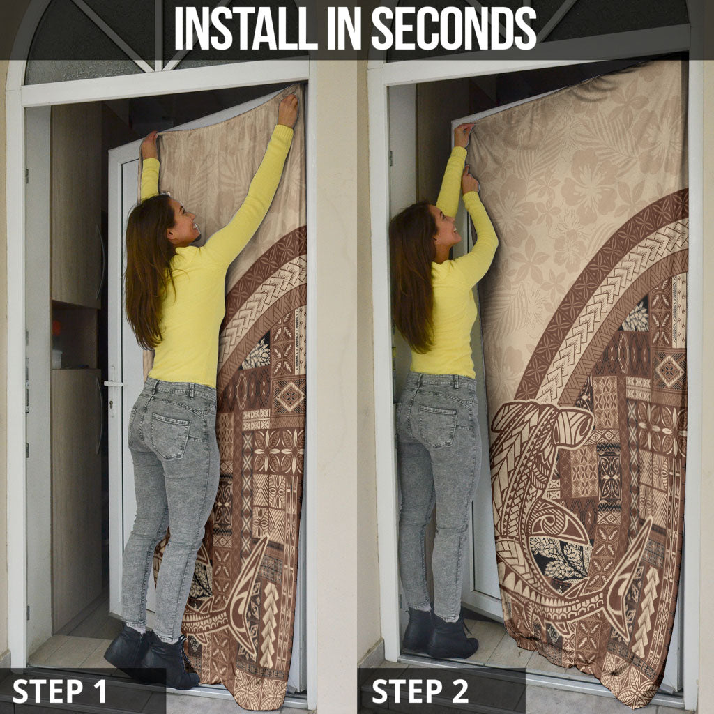 Samoa Mamanu Siapo Mocha Door Cover Tatau Malie