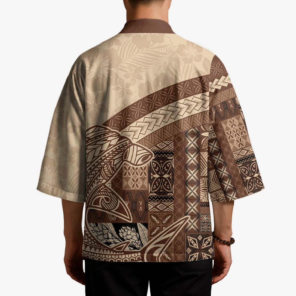 Samoa Mamanu Siapo Mocha Kimono Tatau Malie