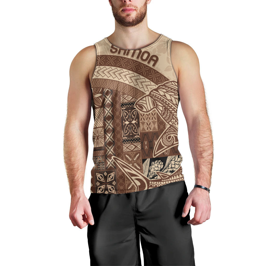 Samoa Mamanu Siapo Mocha Men Tank Top Tatau Malie