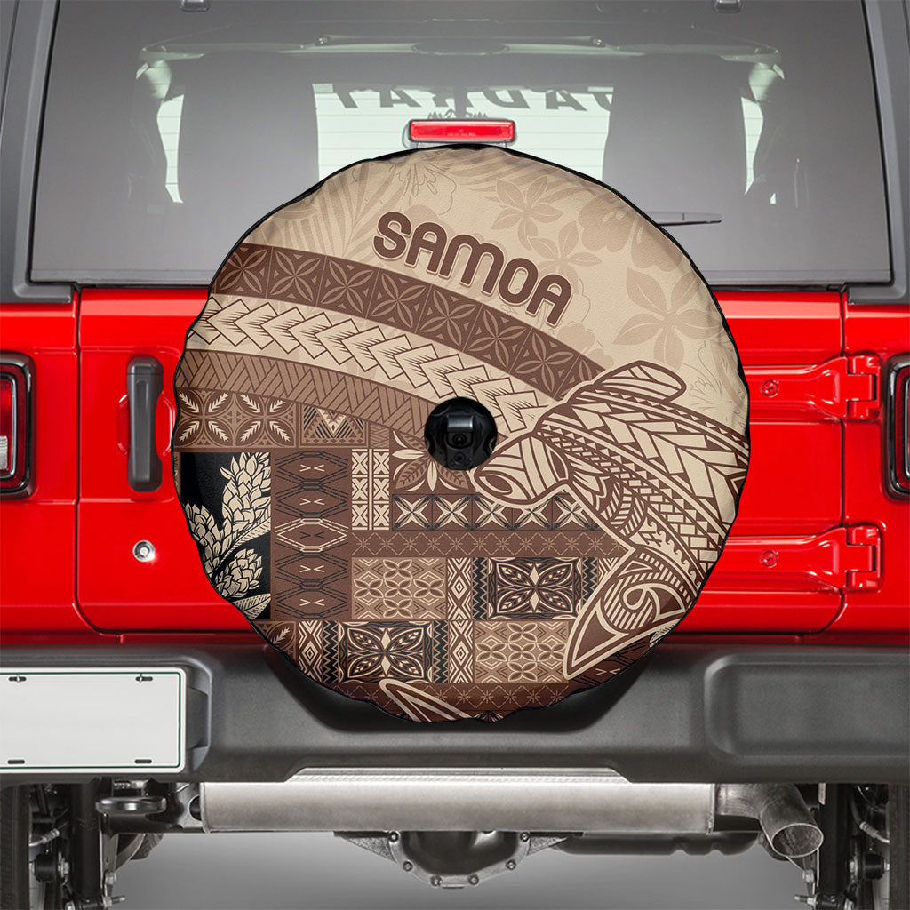 Samoa Mamanu Siapo Mocha Spare Tire Cover Tatau Malie