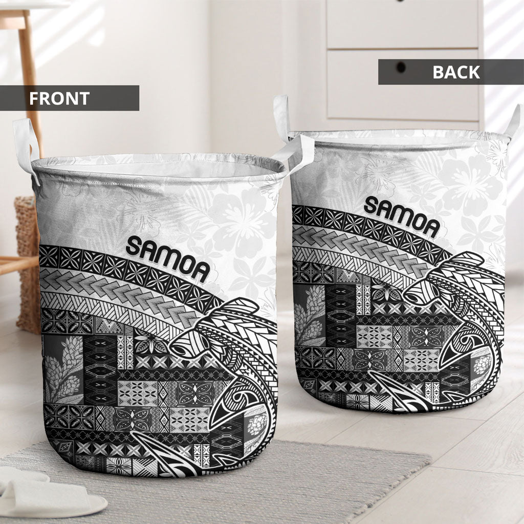 Samoa Mamanu Siapo Classic Black Laundry Basket Tatau Malie