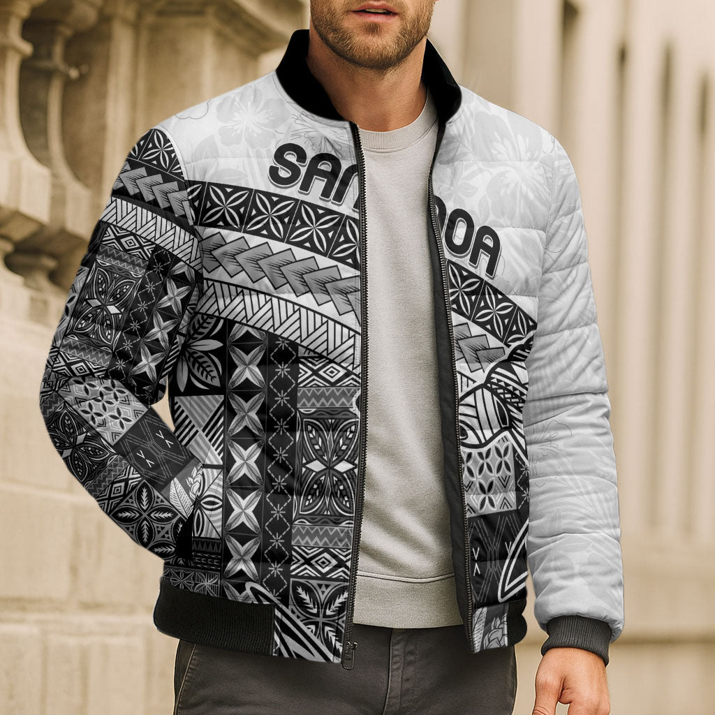Samoa Mamanu Siapo Classic Black Bomber Puffer Jacket Tatau Malie