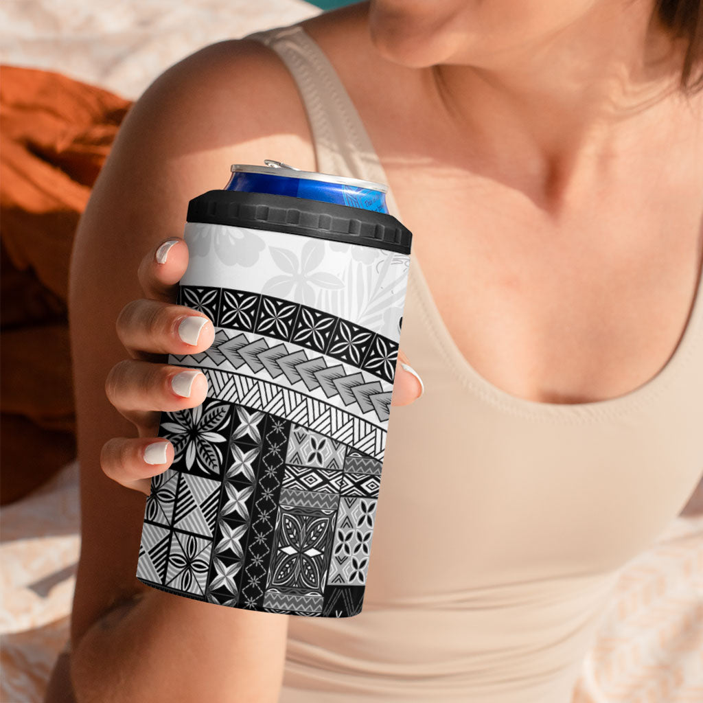 Samoa Mamanu Siapo Classic Black 4 in 1 Can Cooler Tumbler Tatau Malie