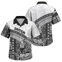 Samoa Mamanu Siapo Classic Black Family Matching Off The Shoulder Long Sleeve Dress and Hawaiian Shirt Tatau Malie