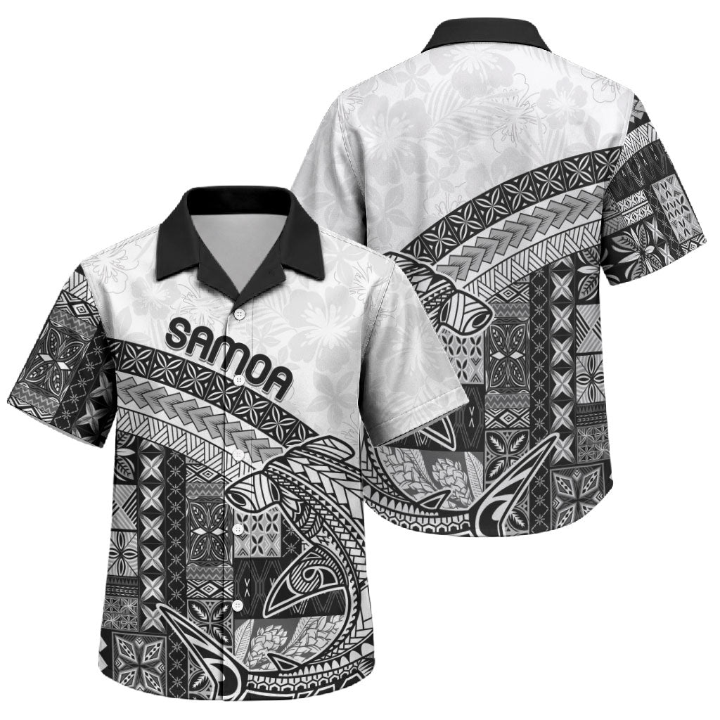 Samoa Mamanu Siapo Classic Black Family Matching Off Shoulder Maxi Dress and Hawaiian Shirt Tatau Malie