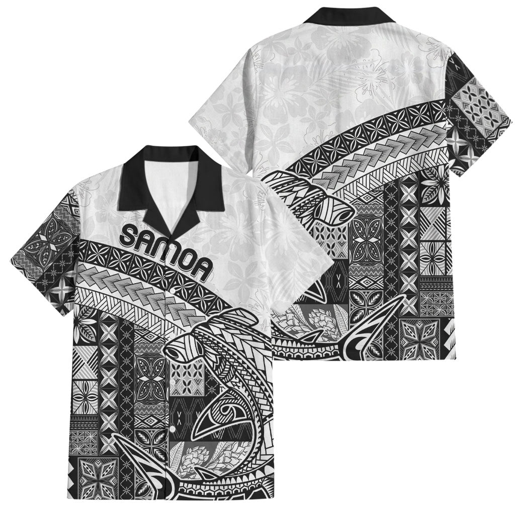 Samoa Mamanu Siapo Classic Black Family Matching Puletasi and Hawaiian Shirt Tatau Malie