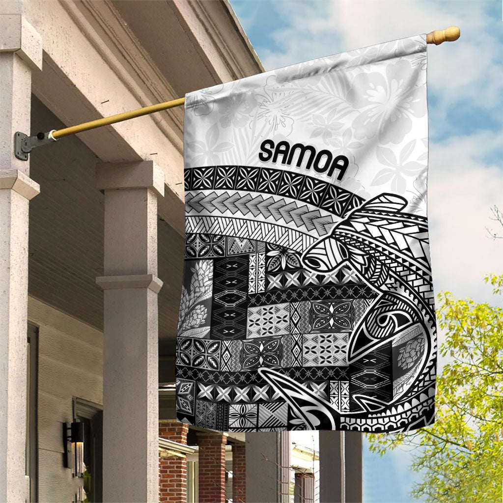 Samoa Mamanu Siapo Classic Black Garden Flag Tatau Malie