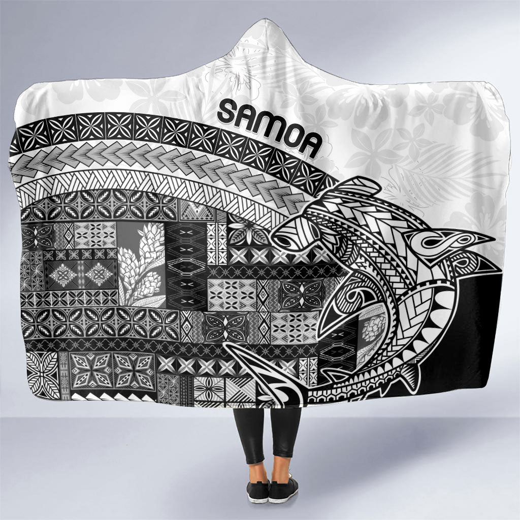 Samoa Mamanu Siapo Classic Black Hooded Blanket Tatau Malie