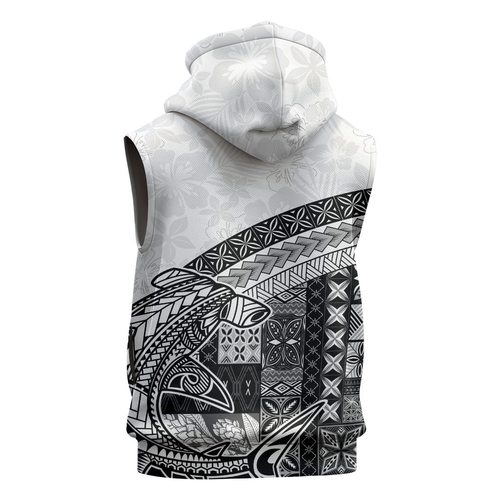 Samoa Mamanu Siapo Classic Black Sleeveless Hoodie Tatau Malie