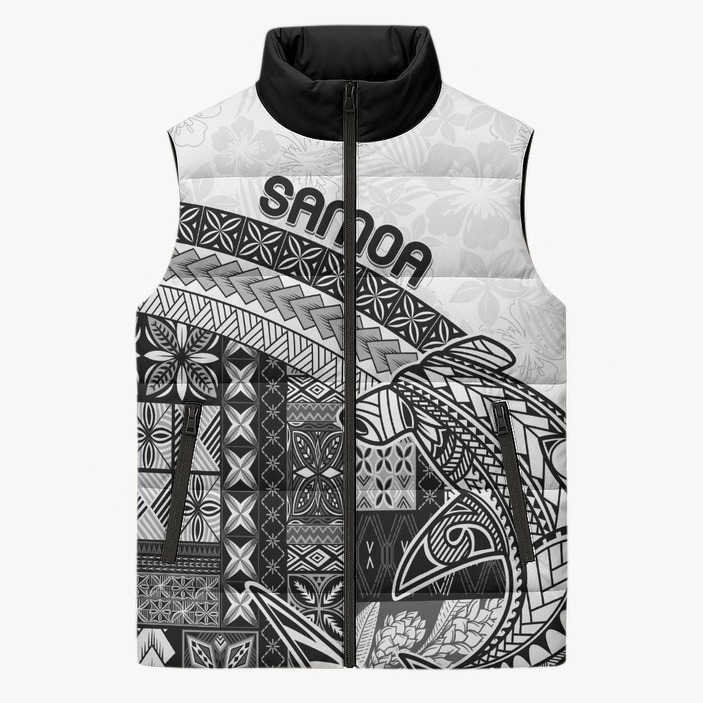 Samoa Mamanu Siapo Classic Black Sleeveless Puffer Jacket Tatau Malie