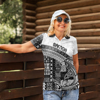 Samoa Mamanu Siapo Classic Black Women Polo Shirt Tatau Malie