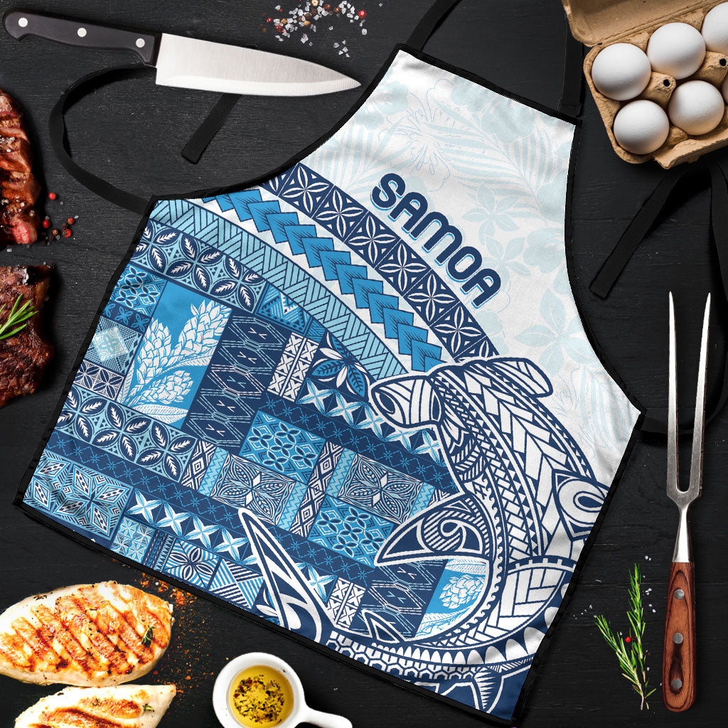 Samoa Mamanu Siapo Royal Blue Apron Tatau Malie