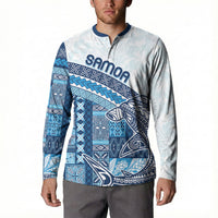 Samoa Mamanu Siapo Royal Blue Button Sweatshirt Tatau Malie