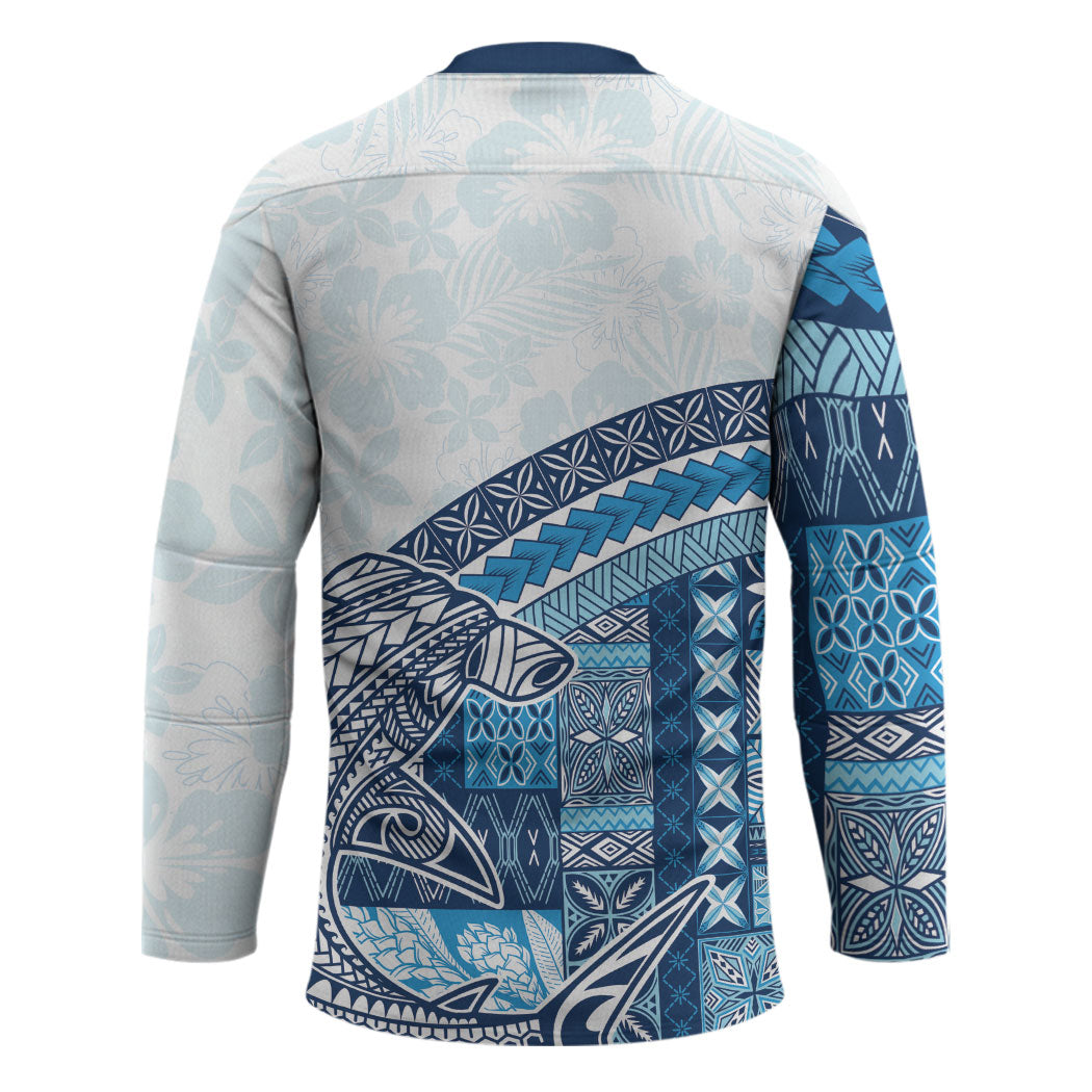 Samoa Mamanu Siapo Royal Blue Hockey Jersey Tatau Malie