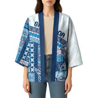 Samoa Mamanu Siapo Royal Blue Kimono Tatau Malie