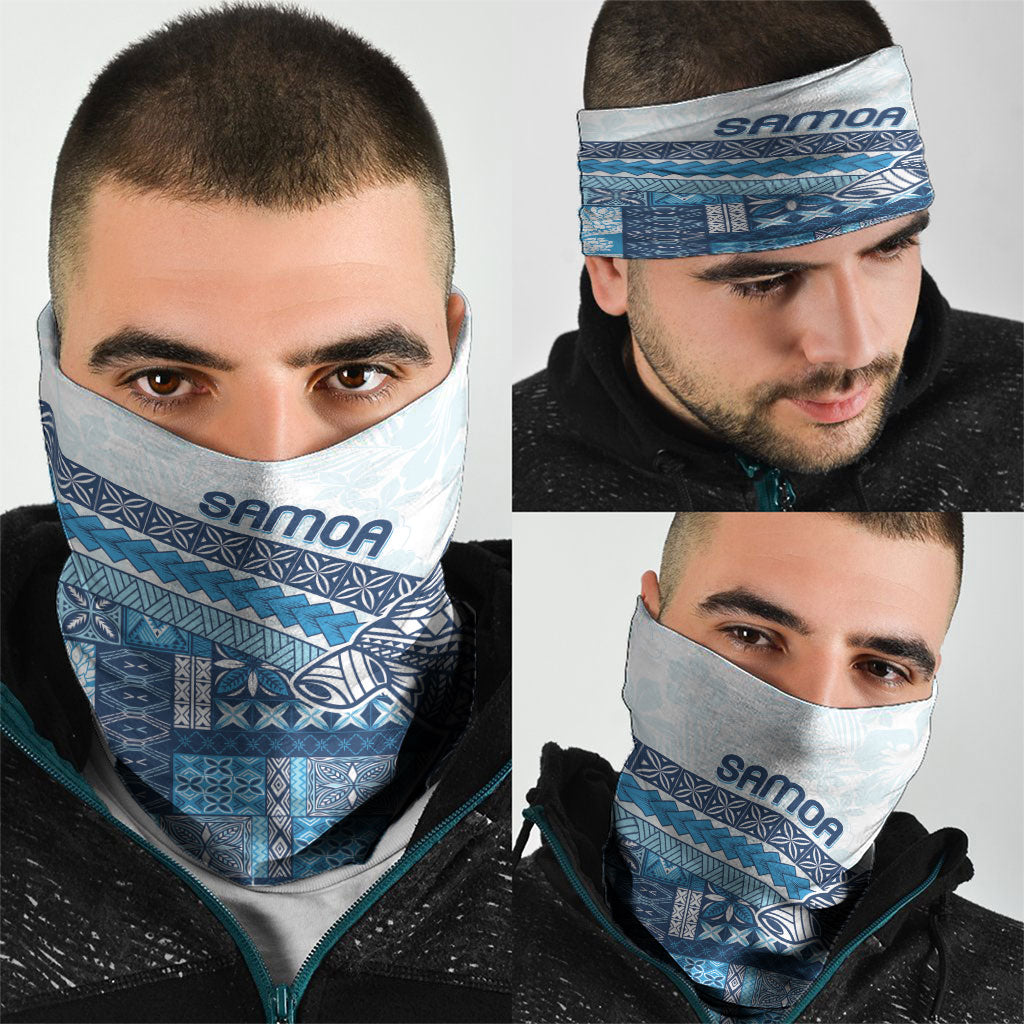 Samoa Mamanu Siapo Royal Blue Neck Gaiter Tatau Malie