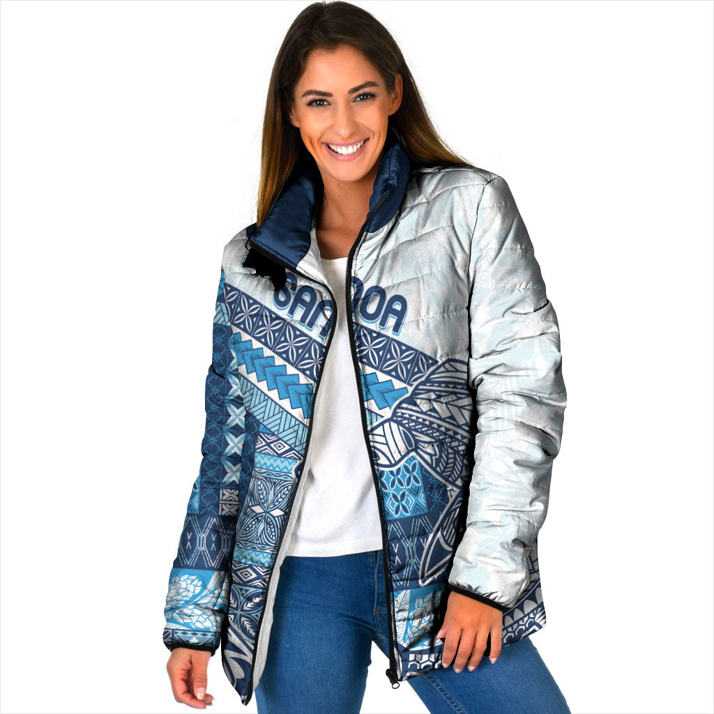 Samoa Mamanu Siapo Royal Blue Padded Jacket Tatau Malie