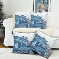 Samoa Mamanu Siapo Royal Blue Pillow Cover Tatau Malie