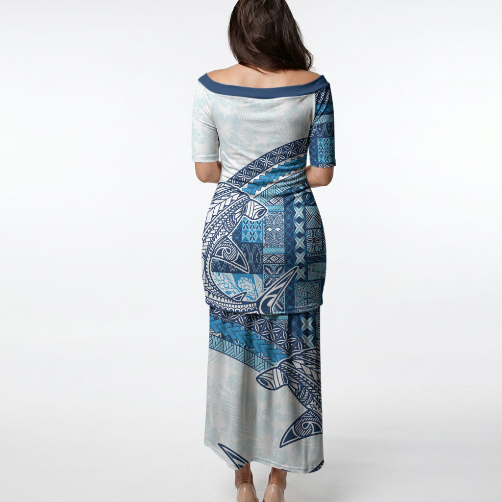 Samoa Mamanu Siapo Royal Blue Puletasi Tatau Malie