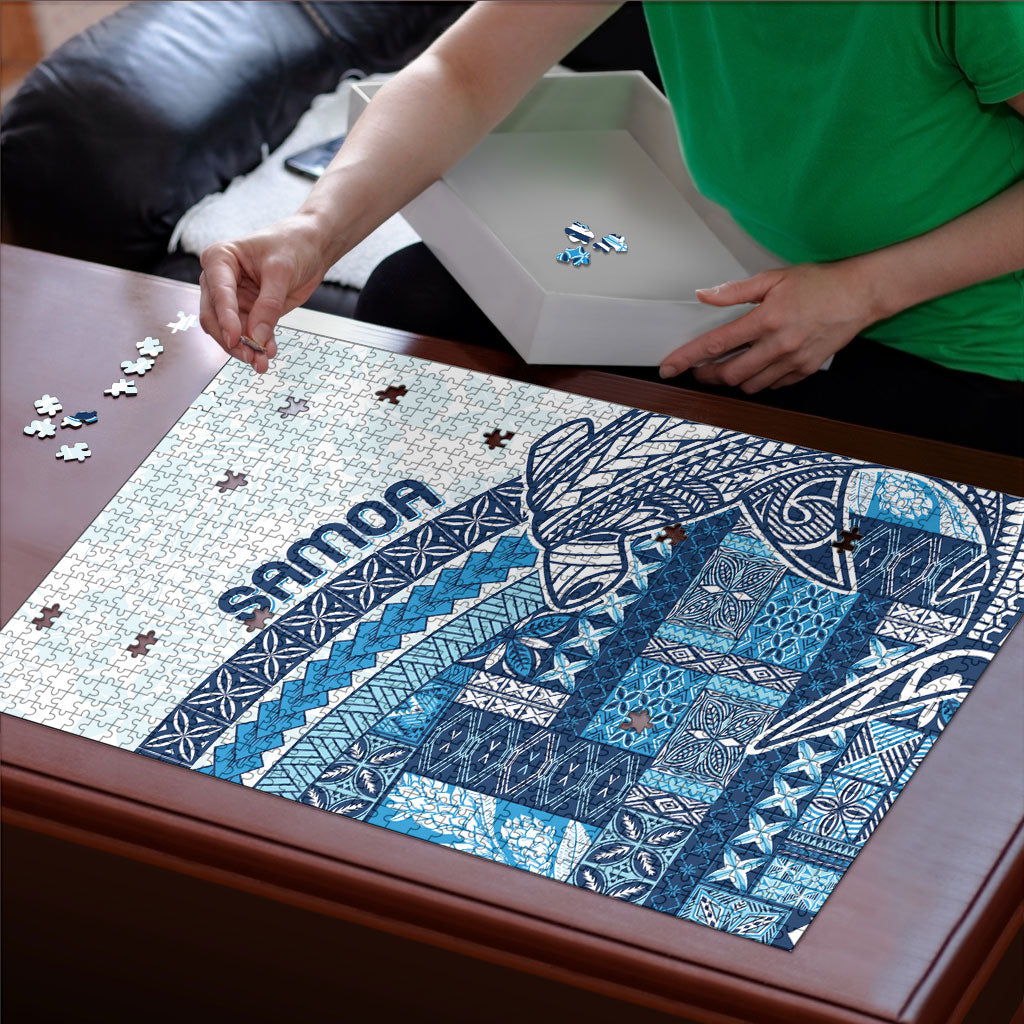 Samoa Mamanu Siapo Royal Blue Puzzle Tatau Malie