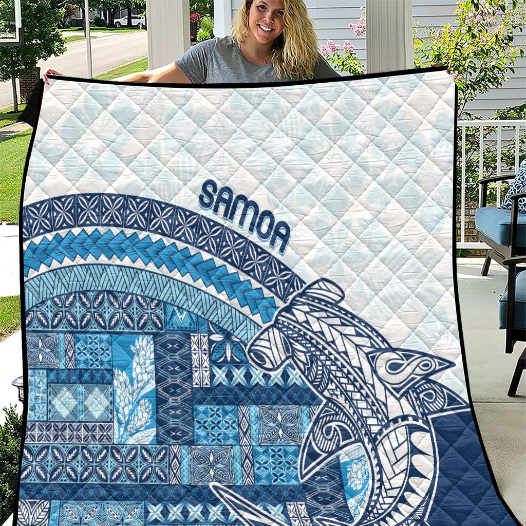 Samoa Mamanu Siapo Royal Blue Quilt Tatau Malie