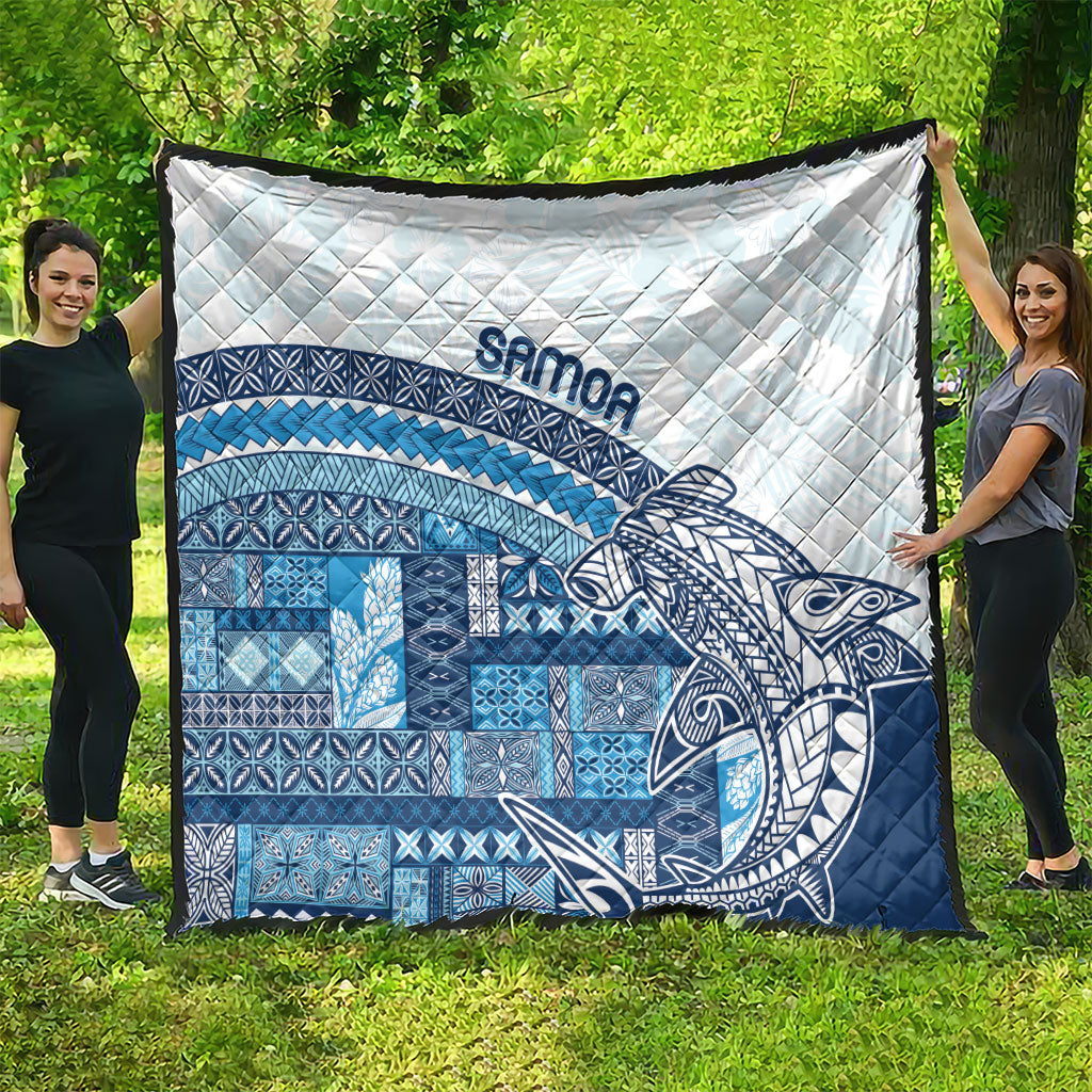 Samoa Mamanu Siapo Royal Blue Quilt Tatau Malie