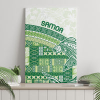 Samoa Mamanu Siapo Forest Green Canvas Wall Art Tatau Malie