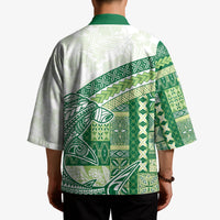 Samoa Mamanu Siapo Forest Green Kimono Tatau Malie