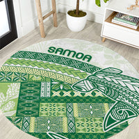 Samoa Mamanu Siapo Forest Green Round Carpet Tatau Malie