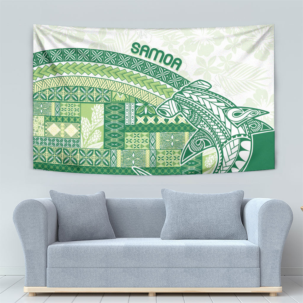 Samoa Mamanu Siapo Forest Green Tapestry Tatau Malie