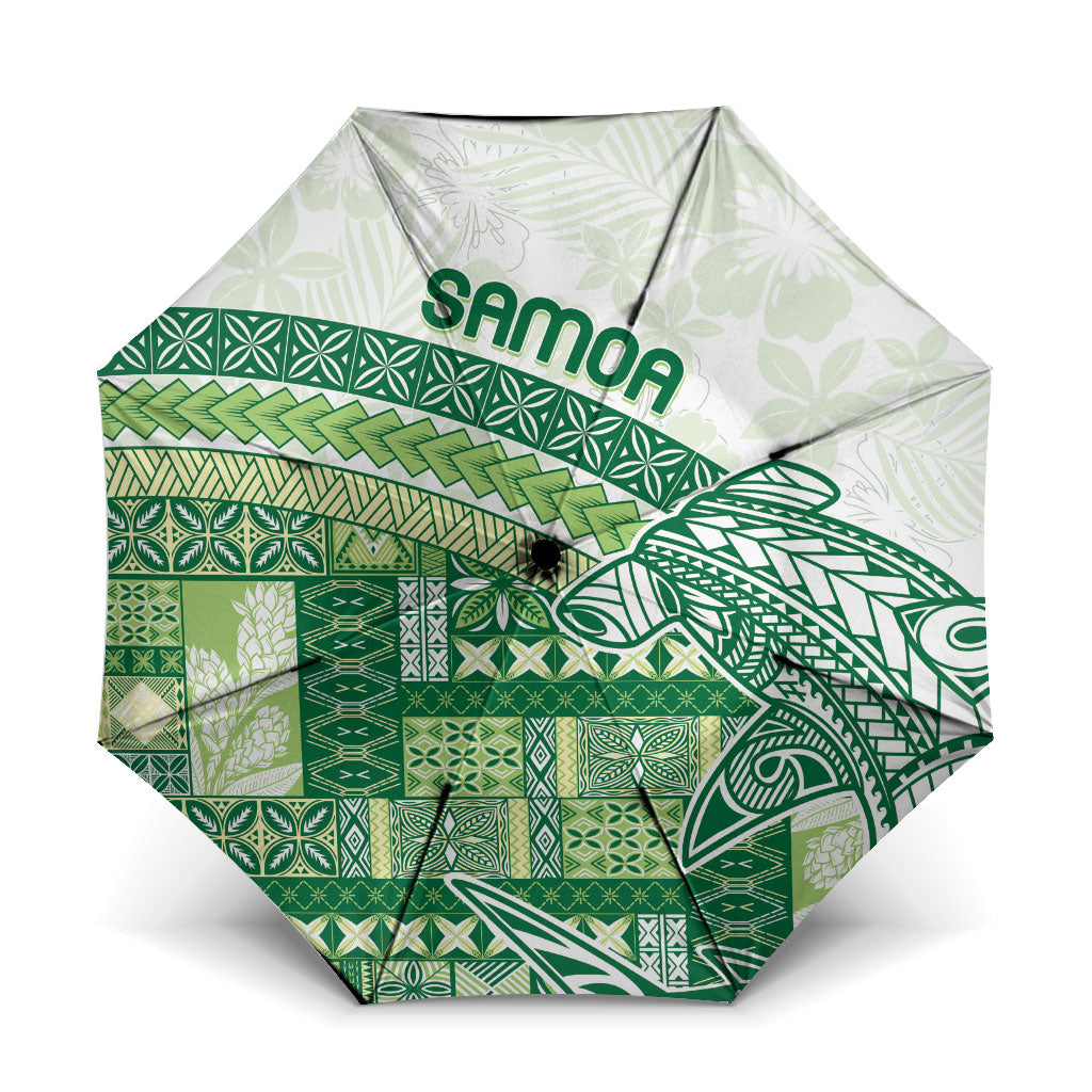 Samoa Mamanu Siapo Forest Green Umbrella Tatau Malie
