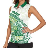 Samoa Mamanu Siapo Forest Green Women Sleeveless Polo Shirt Tatau Malie