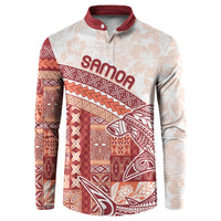 Samoa Mamanu Siapo Crimson Button Sweatshirt Tatau Malie