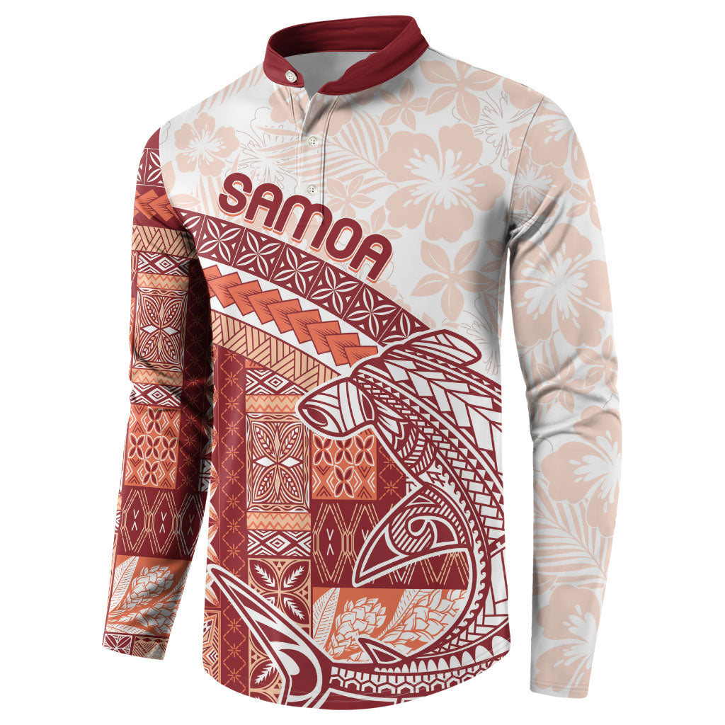 Samoa Mamanu Siapo Crimson Button Sweatshirt Tatau Malie