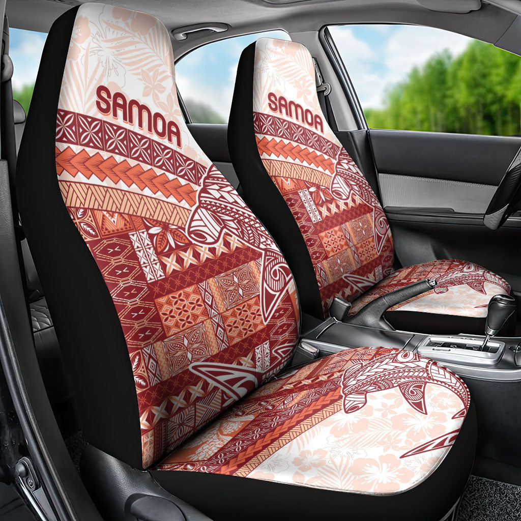 Samoa Mamanu Siapo Crimson Car Seat Cover Tatau Malie