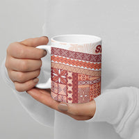 Samoa Mamanu Siapo Crimson Ceramic Mug Tatau Malie