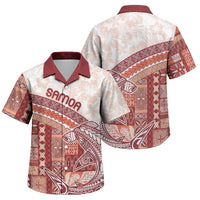 Samoa Mamanu Siapo Crimson Family Matching Off Shoulder Maxi Dress and Hawaiian Shirt Tatau Malie