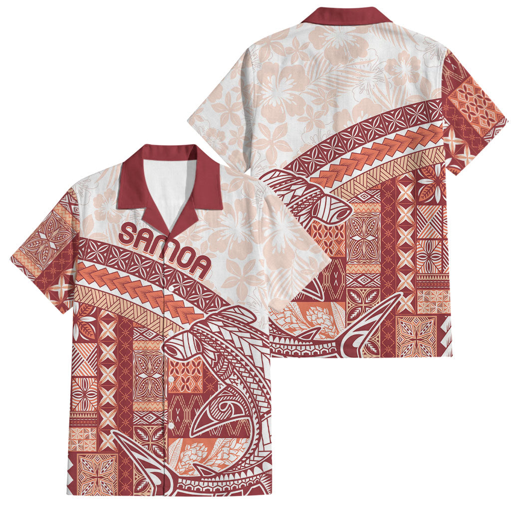 Samoa Mamanu Siapo Crimson Family Matching Summer Maxi Dress and Hawaiian Shirt Tatau Malie